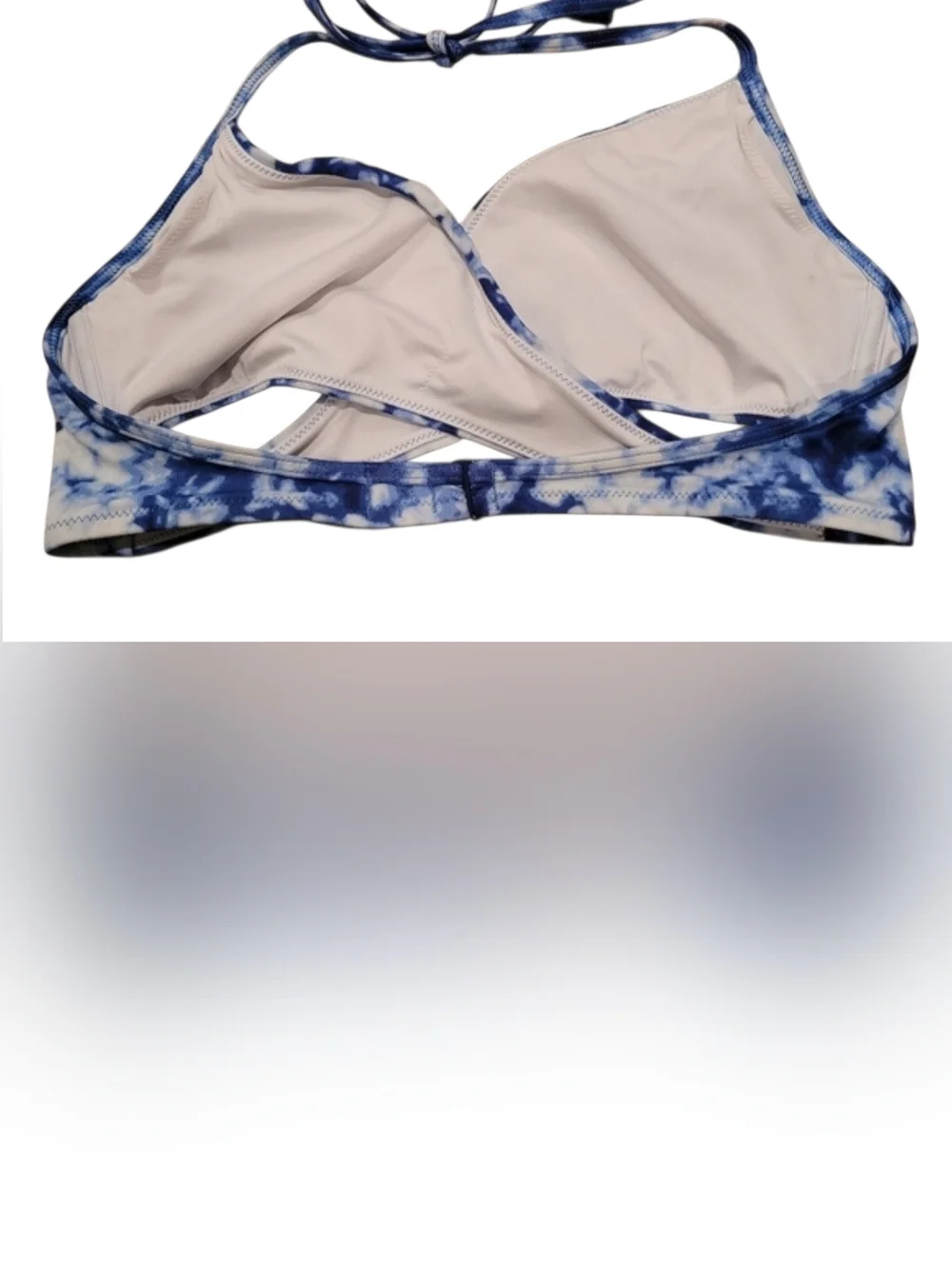 PINK Blue Tie dye bikini top Medium
